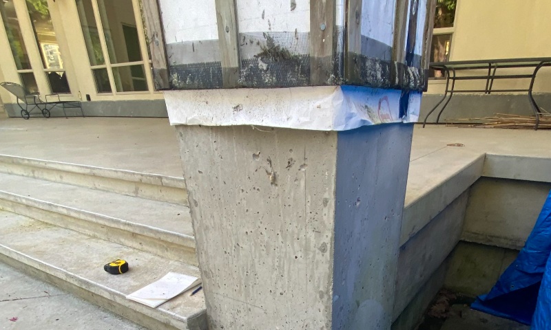 Raw Concrete Pillars Surrey Masonry Contractor